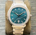 Swiss Grade Copy Piaget Thinnest Polo V9 Factory 9015 Emerald Green Dial Rose Gold Watch